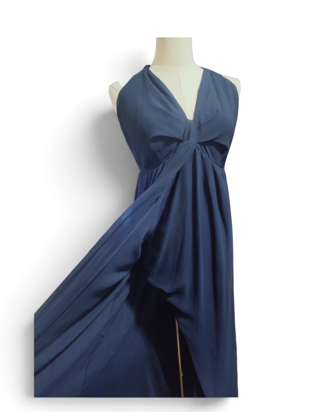 🆕️ Sweet Pot Sleeveless Navy Blue Maxi Dress Womens Size 12 - Twist Front - Picture 4 of 11